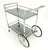 Chrome Italian Chrome Faux Bamboo Smoked Glass Two Tiers Serving Cart Bar Table MINT For Sale - Image 8 of 11