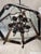 Hexagon bronze ( rubbed oil) hanging lantern, double cluster of lights, total of 12 lights candelabra base.