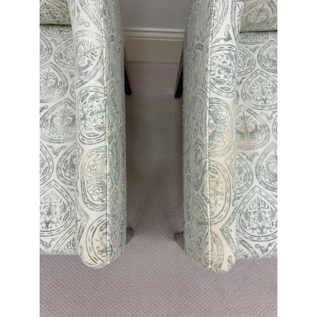 Light Green Swaim Furniture Cary Arm Chairs With Rose Tarlow Fabric (Set of 4) For Sale - Image 8 of 12