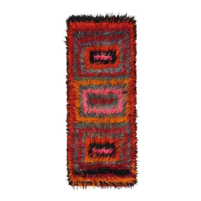 Vintage Tulu Runner Rug With Colorful Geometric Patterns, From Rug & Kilim For Sale