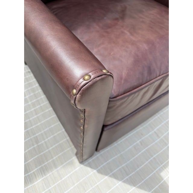 Pottery Barn Tyler Roll Arm Leather Recliners – With Nailhead Trim - Set of 2 For Sale - Image 11 of 11