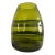 1990s Studio Art Glass Hand Blown Vase in Olive Green For Sale