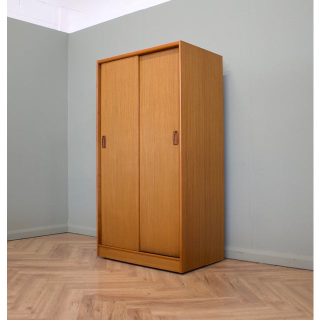 Brown Teak Double Sliding Door Wardrobe from Austinsuite, 1960s For Sale - Image 8 of 12