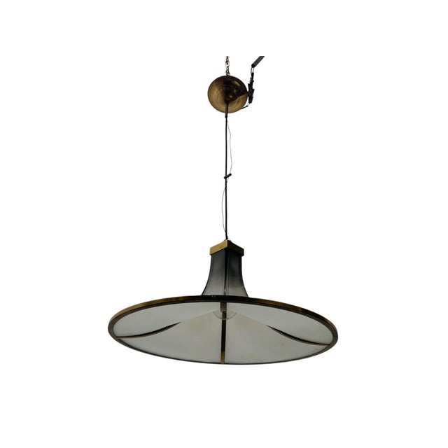 Brass Glass Pagoda Pendant by Angelo Brotto Esperia, 1960s For Sale - Image 10 of 10