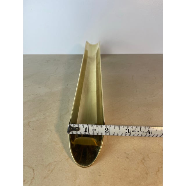Vintage Minimalist Solid Brass Long-Handled Shoehorn For Sale - Image 9 of 9