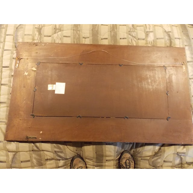Late 20th Century Natural Bamboo Wood Beveled Hanging Wall Mirror For Sale In New York - Image 6 of 7