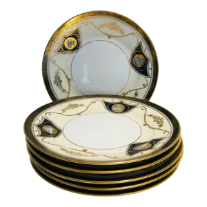 Vintage Noritake "M" Hand Painted Fine China Plates- Set of 6