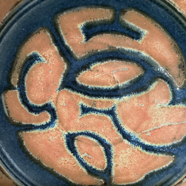 Mid Century Studio Pottery Abstract Design Stoneware Glazed Shallow Bowl/Platter For Sale In Chicago - Image 6 of 12