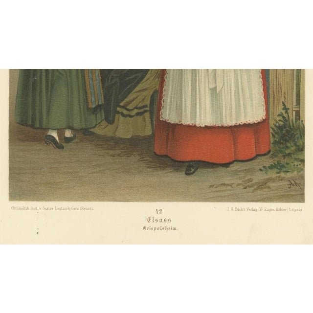 After Albert Kretschmer, Alsace Griesheim Folk Costume, 1875, Chromolithography on Paper For Sale - Image 6 of 10