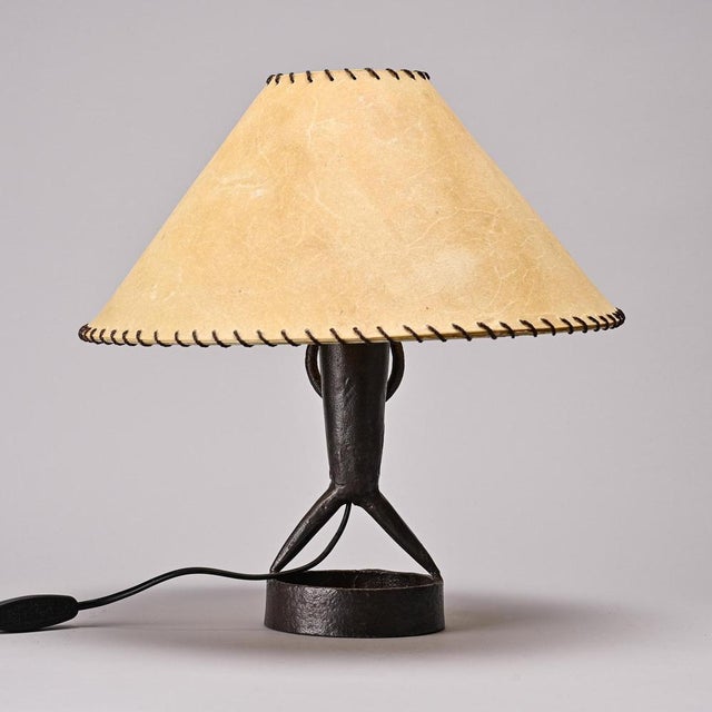 Hammered Iron Table Lamp by Léopold Gest, France, 1970 For Sale - Image 10 of 10
