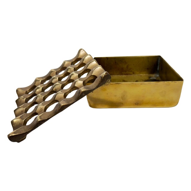 Brass Vintage Beck and Jung Style Sculptural Brass Ashtray For Sale - Image 8 of 10