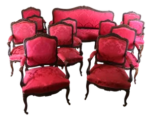 Large Louis XV Style Living Room Seating, Set of 12