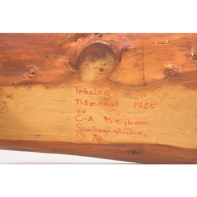Scandinavian Modern Organic Coffee Table or Bench in Elm attributed to C-A Beijbom, 1965 For Sale - Image 6 of 8