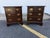 Pair of Chippendale Style Dark Stained Mahogany 3 Drawer Nightstands by Stickley Solid wood frame ( possibly pine wood)...