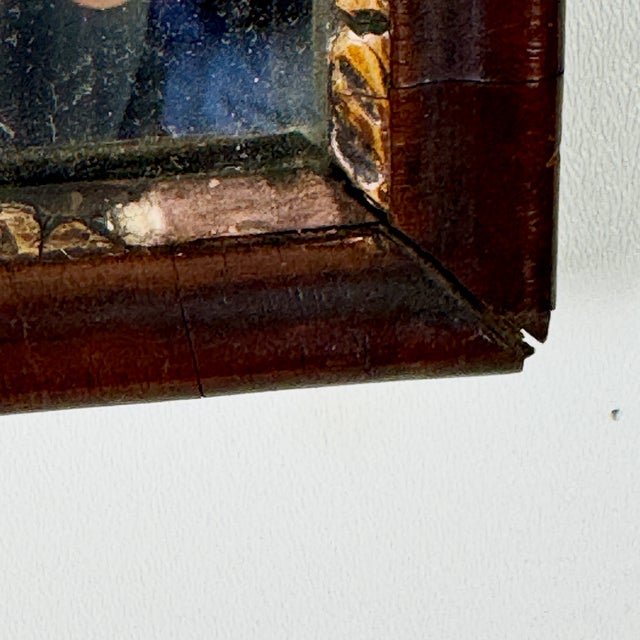Wood Antique Late 18th Century Mahogany Wood Wall Mirror With Top Rounded Profile For Sale - Image 7 of 14