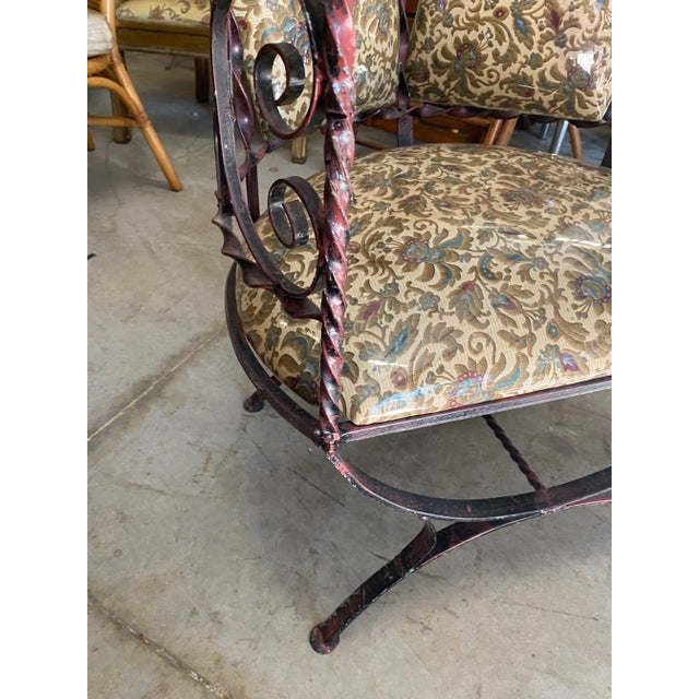 Mid-Century Modern 1970s Vintage Italian Revival Metal Twist Chair For Sale - Image 3 of 6