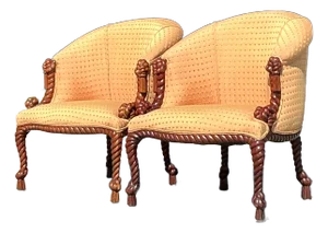 Vintage Regency Rope and Knot Lounge Chiars - A Pair