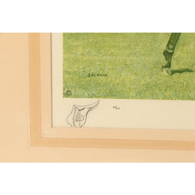Green Mid 20th Century Alfred Munnings Equestrian Lithograph "Solario" Race Horse For Sale - Image 8 of 8