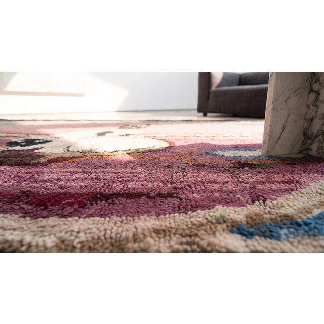 Textile 1930s Rose Antique Animal Pictorial Folk Art American Hooked Rug2'2" X 3'4" Handknotted Wool Carpet For Sale - Image 7 of 9