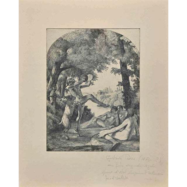 Gustave Pierre, Garden, Original Etching, Early 20th-Century For Sale