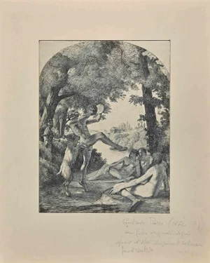 Gustave Pierre, Garden, Original Etching, Early 20th-Century