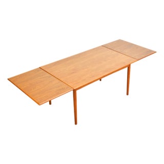Large Mid 20th Century Teak Extending Dining Table by Georg Petersens Møbelfabrik For Sale