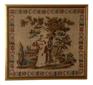Framed Needlepoint, England Circa 1830