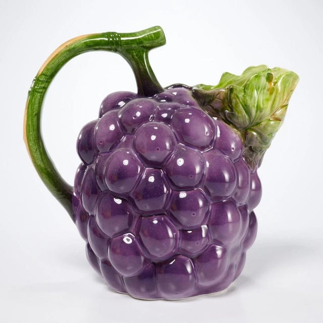 Mid-Century Modern Vintage MCM Haldon Group Ceramic Grape Lemon Tomato Ptchers- 3pcs For Sale - Image 3 of 4