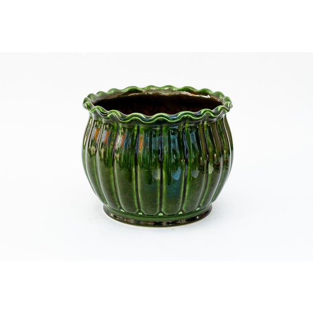 Green Art Deco Ceramic Flower Pot, Vienna, 1920s For Sale - Image 8 of 8
