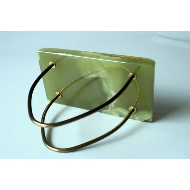 1960s Mid Century Onyx and Brass Letter Holder For Sale - Image 5 of 7