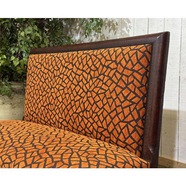 1930s Bistro Bench in Upholstery and Fabric, 1930s For Sale - Image 5 of 14