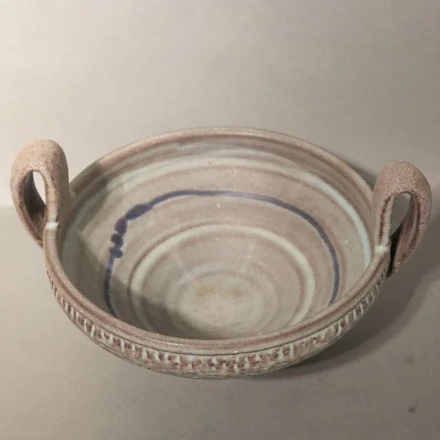 Ceramic Handle Bowl by Fridegart Glatzle for Karlsruher Majolika, 1960s, in Very Good conditions. Designed 1960 to 1969...