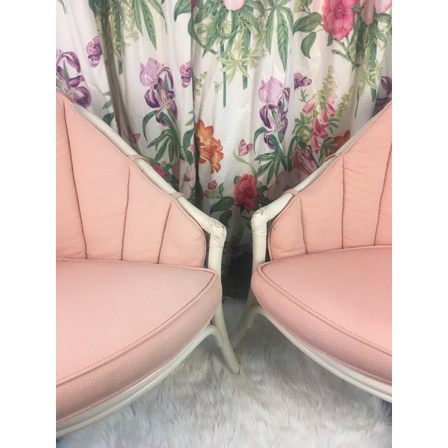 Vintage Triangle Painted Rattan Chairs, a Pair For Sale In Charleston - Image 6 of 9