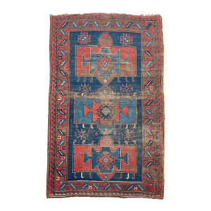 Old World Antique Kazak Sensational Caucasian Geometric Tribal Rug 4.4 x 6.9