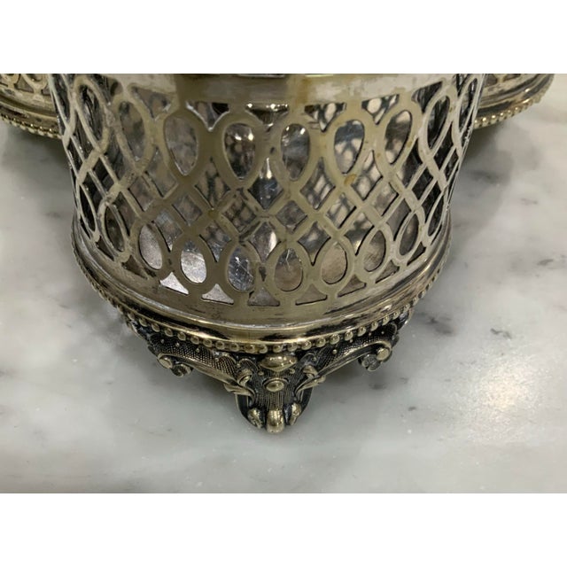 Metal Unique Vintage Silverplate Footed Wine Caddy - Wine Holder Attributed to Charles J. Allen - Barware, Barcart Styling, Old Silver - See Pics! For Sale - Image 7 of 8