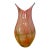 Art Glass Orange Green Net Wing Lipped Vase For Sale