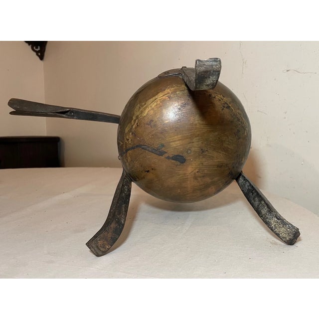 Antique 1800's Handmade Dovetailed Copper Wrought Iron Swedish Tea Kettle Pot For Sale - Image 9 of 11