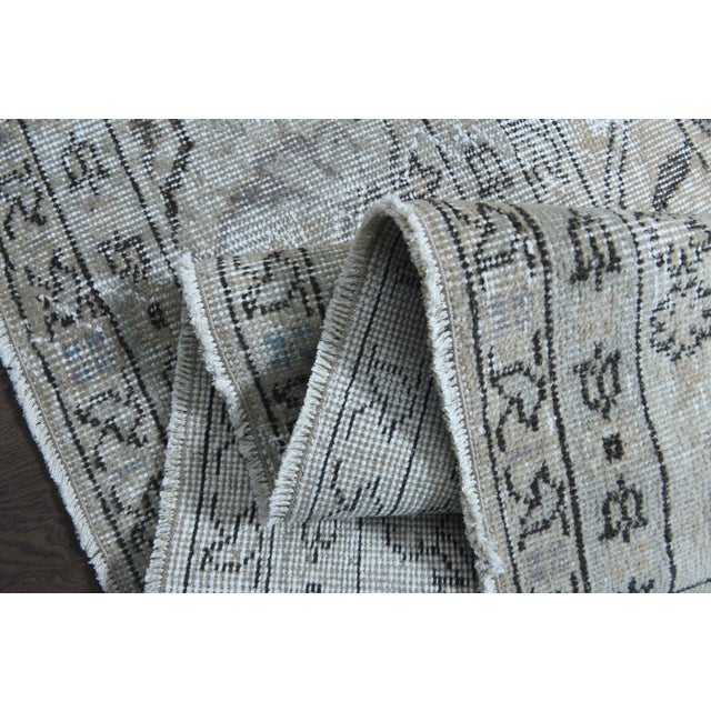 1970s Vintage Persian Handmade Wool Cotton Brown Area Rug For Sale - Image 10 of 11