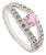 Delicate 0.5 Ct Pink Sapphire & Diamond Split Shank Promise Ring Made in 925 Silver - Size 8 For Sale