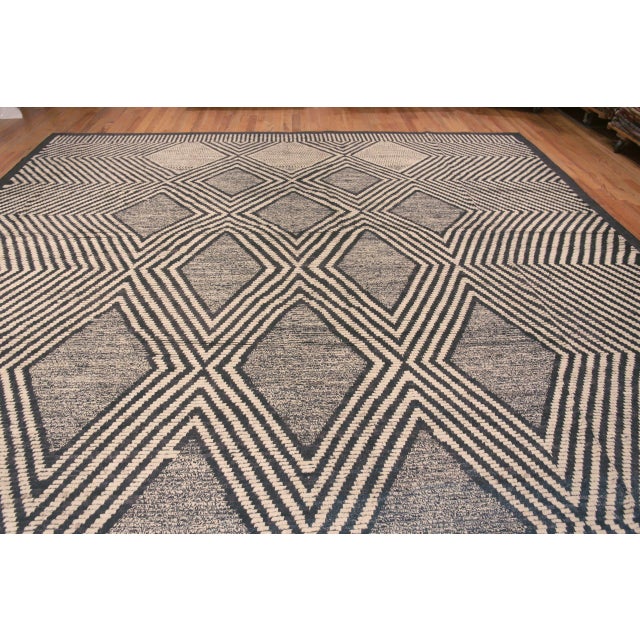 Textile Nazmiyal Collection Large Diamond Design Modern Rug For Sale - Image 7 of 7