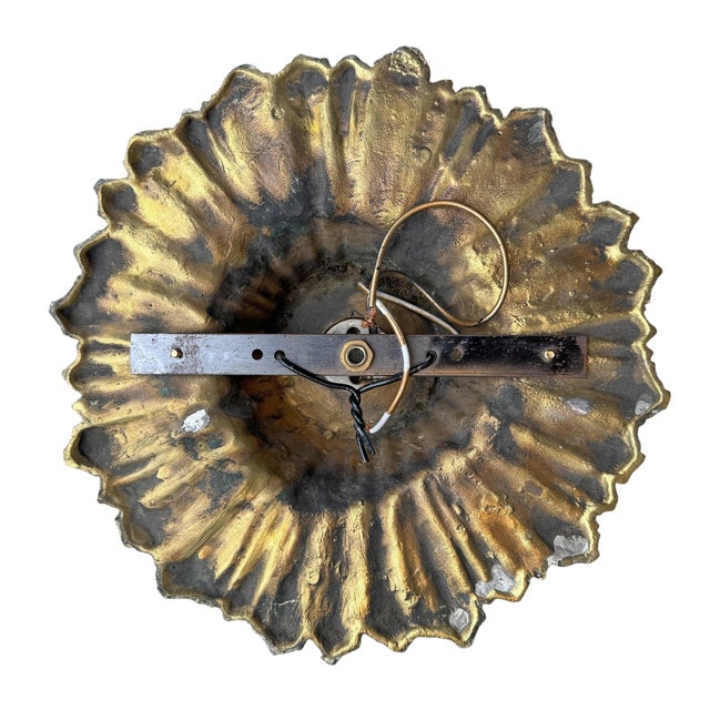 Pair of Early 20th Century American Art Deco Brass Flush-Mount Fixtures For Sale - Image 14 of 14