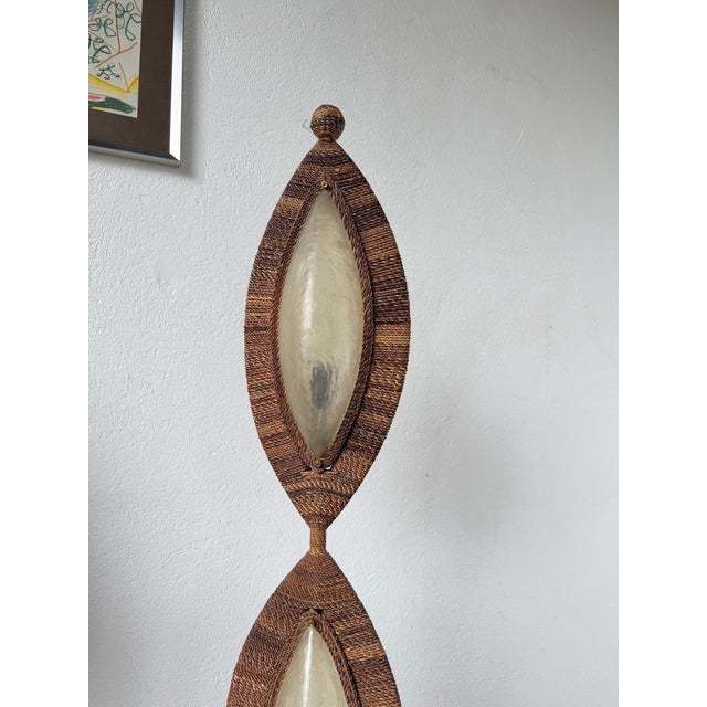Vintage Bronze and Rope Floor Lamp, 1970 For Sale - Image 14 of 18