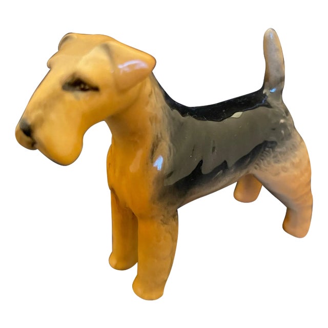 English Porcelain Figure of Fox Terrier Dog, 20th Century For Sale
