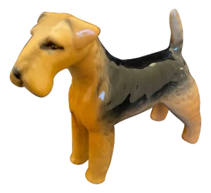 English Porcelain Figure of Fox Terrier Dog, 20th Century