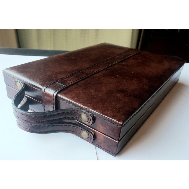 Vintage Pottery Barn Leather Cribbage Board For Sale In Los Angeles - Image 6 of 7