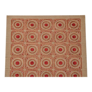 Vintage Indian Silk Mirror Work Embroidered Coverlet / Wall Hanging For Sale