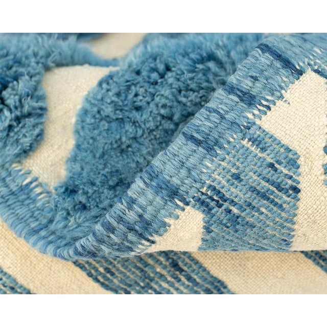 2020s Striped Chevron Hand-Knotted Moroccan Wool Rug | 10'6" X 6'5" | One of a Kind For Sale - Image 5 of 8