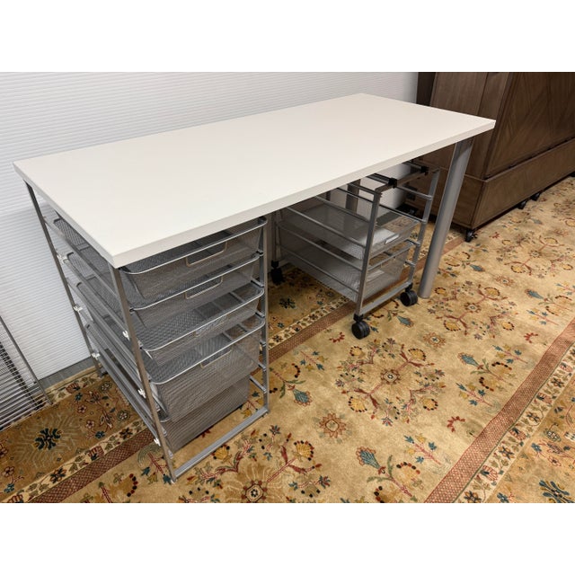 Transitional The Container Store Elfa Classic Desks With Drawers, Pair For Sale - Image 3 of 12
