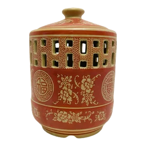 Vintage Chinese Incense Burner Lantern Perfume Burner Asian Lidded Vase