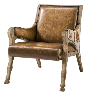 Rustic Western Leather & Hide Accent Chair